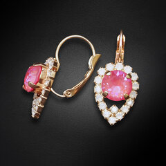 Naiste kõrvarõngad Diamond Sky „Diva (Lotus Pink DeLite)“ koos Swarovski kristallidega hind ja info | Kõrvarõngad | kaup24.ee