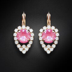 Naiste kõrvarõngad Diamond Sky „Diva (Lotus Pink DeLite)“ koos Swarovski kristallidega цена и информация | Серьги | kaup24.ee