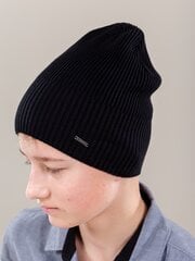 Мужская шапка Caskona TORINO UNI*02, черная цена и информация | Мужские шарфы, шапки, перчатки | kaup24.ee