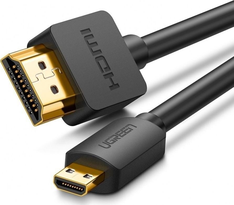 Ugreen HD127 Micro HDMI -kaabel HDMI, 4K, 3D, 2 m, must цена и информация | Kaablid ja juhtmed | kaup24.ee