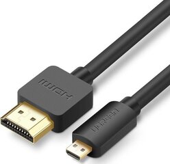 Ugreen HD127 Micro HDMI -kaabel HDMI, 4K, 3D, 2 m, must hind ja info | Kaablid ja juhtmed | kaup24.ee