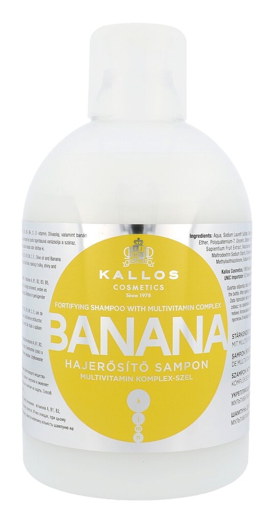 Kallos Cosmetics Banana šampoon 1000 ml цена и информация | Šampoonid | kaup24.ee