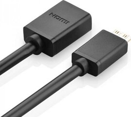 Видеоадаптер Ugreen mini HDMI на HDMI, 22 см, черный цена и информация | Адаптеры и USB-hub | kaup24.ee