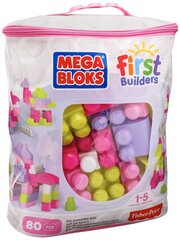 Mega Bloks комплект кубиков, розовые,  80 штук, сумка, DCH62​ цена и информация | Конструкторы и кубики | kaup24.ee