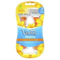 Одноразовые бритвы Gillette Venus Riviera, 2 шт цена и информация | Косметика и средства для бритья | kaup24.ee