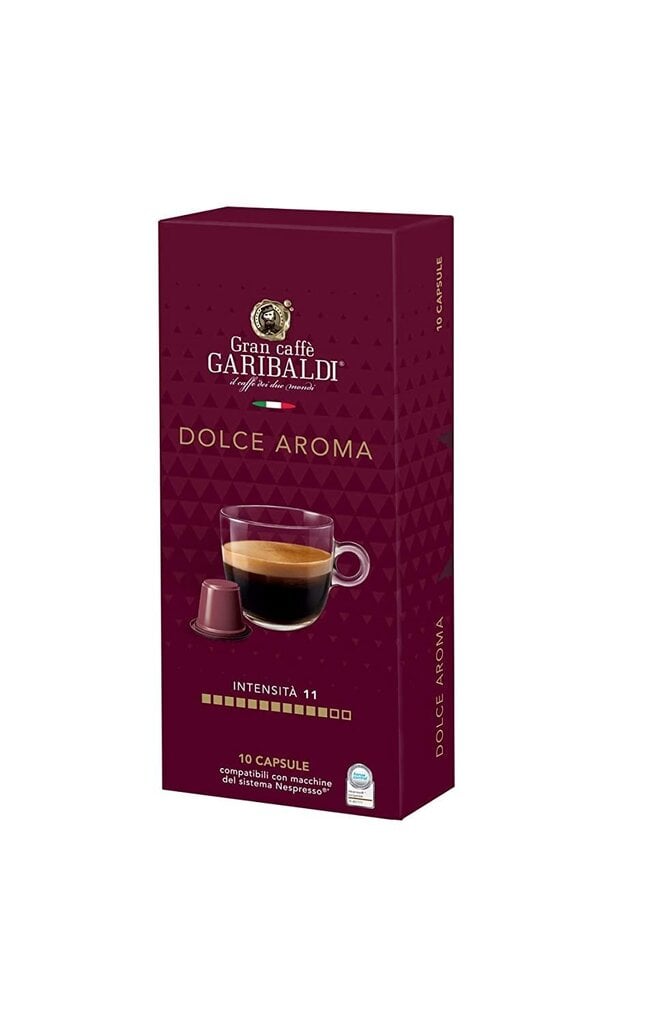 Kohvikapslid Gran Caffe Garibaldi - Dolce Aroma, Nespresso® kohvimasinatele,10 tk. цена и информация | Kohv, kakao | kaup24.ee