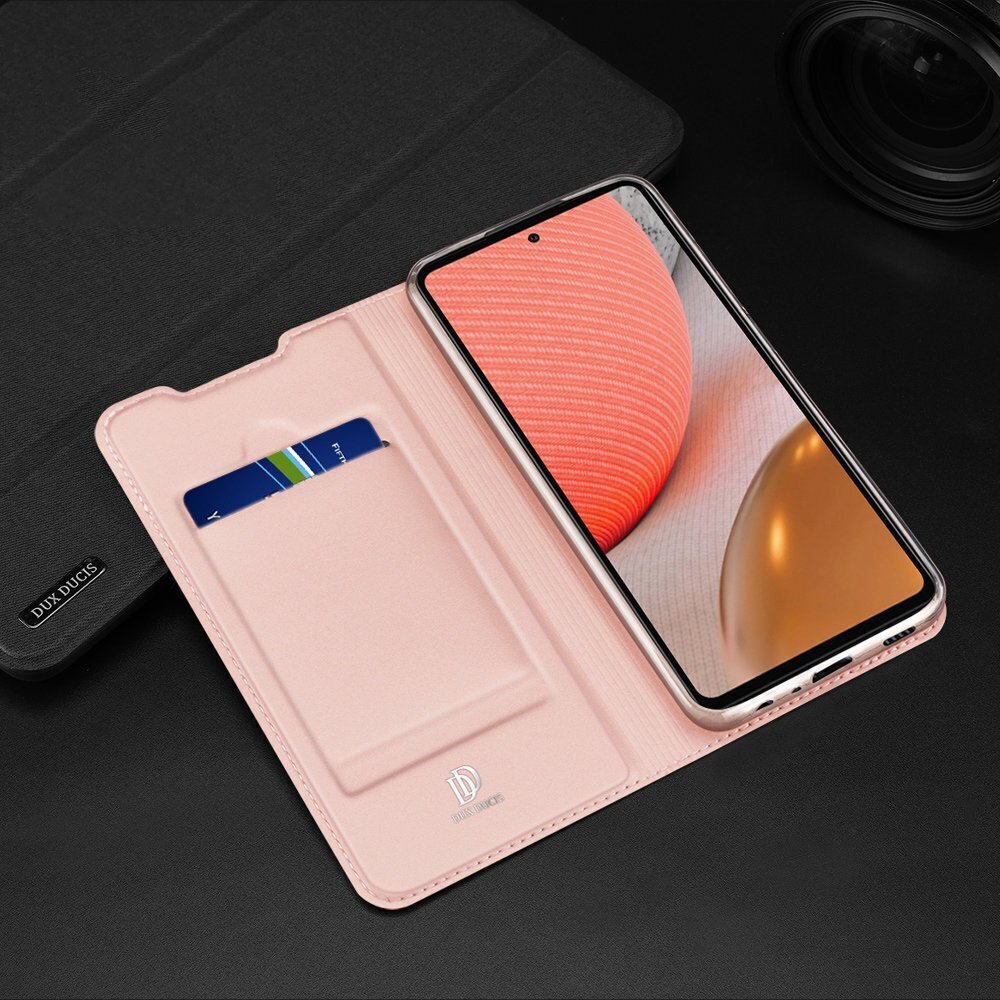 Ümbris Dux Ducis bookcase telefonile Samsung Galaxy A72, pink hind ja info | Telefoni kaaned, ümbrised | kaup24.ee