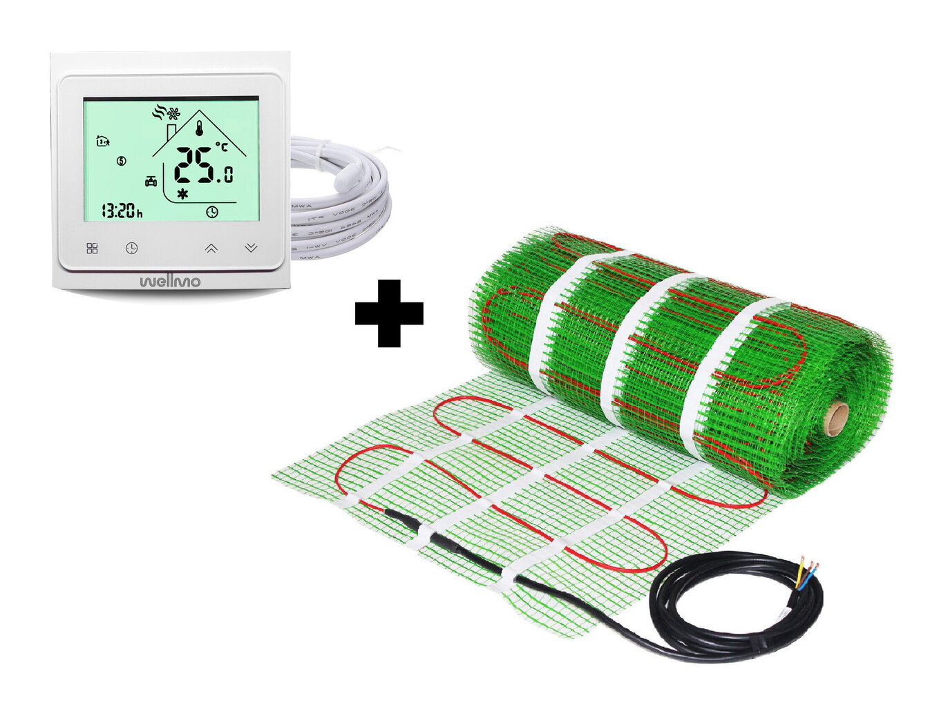 Põrandaküttevõrk Wellmo MAT + programmeeritav termostaat Wellmo WTH-51.36 NEW цена и информация | Põrandaküte | kaup24.ee