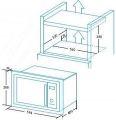 Edesa EMW-2530-IG XWH цена и информация | Микроволновые печи | kaup24.ee