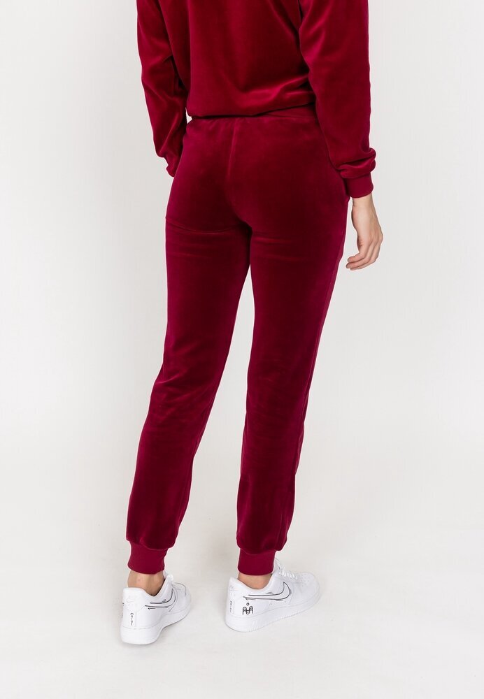 Naiste samet dressipüksid, SNP61017 Punane hind ja info | Naiste püksid | kaup24.ee