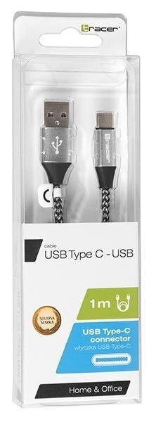 Kaabel Tracer TRAKBK46265, USB 2.0 - Type-C, 1m цена и информация | Kaablid ja juhtmed | kaup24.ee