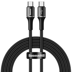 Baseus HALO USB-C -> USB-C провод подзарядки 60 Вт / PD 2.0 / LED / 200 см, черный цена и информация | Кабели для телефонов | kaup24.ee