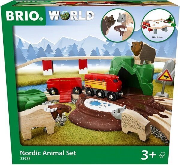 Raudteega rongikomplekt Brio Forest Animals, 33988 hind ja info | Poiste mänguasjad | kaup24.ee