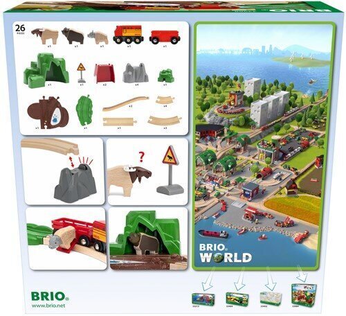 Raudteega rongikomplekt Brio Forest Animals, 33988 hind ja info | Poiste mänguasjad | kaup24.ee