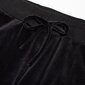 Naiste samet dressipüksid soonikuga, SNP61020 Must hind ja info | Naiste püksid | kaup24.ee