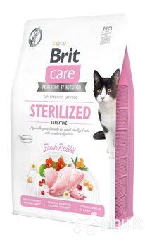 Brit Care Cat Grain-Free Sterilized Sensitive полноценный корм для кошек 7кг цена и информация | Сухой корм для кошек | kaup24.ee