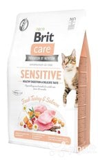 Brit Care Cat Grain-Free Sensitive Healthy Digestion полноценный корм для кошек 0,4кг цена и информация | Сухой корм для кошек | kaup24.ee