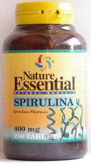 Spirulina 400 mg, 250 tabletti. hind ja info | Vitamiinid, toidulisandid, preparaadid tervise heaoluks | kaup24.ee