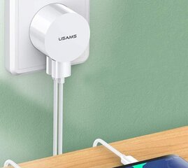 Laadija 2 USB-liitmikuga ja Lightning-kaabel USAMS, valge (2,1A) hind ja info | Mobiiltelefonide laadijad | kaup24.ee