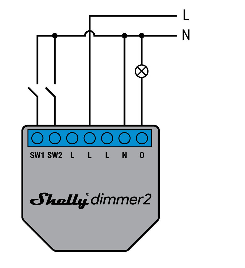 Nutikas WiFi-dimmer Shelly dimmer2 цена и информация | Lülitid ja pistikupesad | kaup24.ee