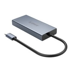 Адаптер-концентратор Orico 5-в-1, HDMI 4K + USB 3.0 + VGA + AUX + USB-C PD 60 Вт цена и информация | Адаптер Aten Video Splitter 2 port 450MHz | kaup24.ee