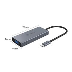 Orico 5-in-1 Adapter Hub, HDMI 4K + USB 3.0 + VGA + AUX + USB-C PD 60W цена и информация | Адаптеры и USB-hub | kaup24.ee