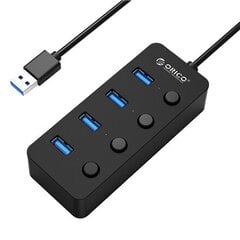 Orico USB 3.0 Hub with switches, 5x USB (black) цена и информация | Адаптеры и USB-hub | kaup24.ee