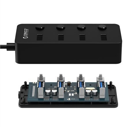 Orico USB 3.0 Hub with switches, 5x USB (black) цена и информация | USB jagajad, adapterid | kaup24.ee