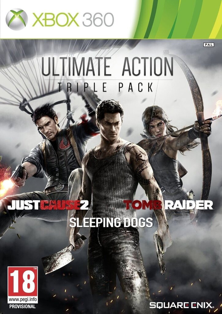 Xbox 360 mäng Ultimate Action Triple Pack: Just Cause 2, Tomb Raider and Sleeping Dogs hind ja info | Arvutimängud, konsoolimängud | kaup24.ee