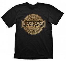 T-Shirt Bioshock Golden Logo, Black Size S hind ja info | Fännitooted mänguritele | kaup24.ee