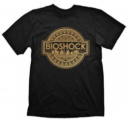 T-Shirt Bioshock Golden Logo, Black Size M цена и информация | Атрибутика для игроков | kaup24.ee