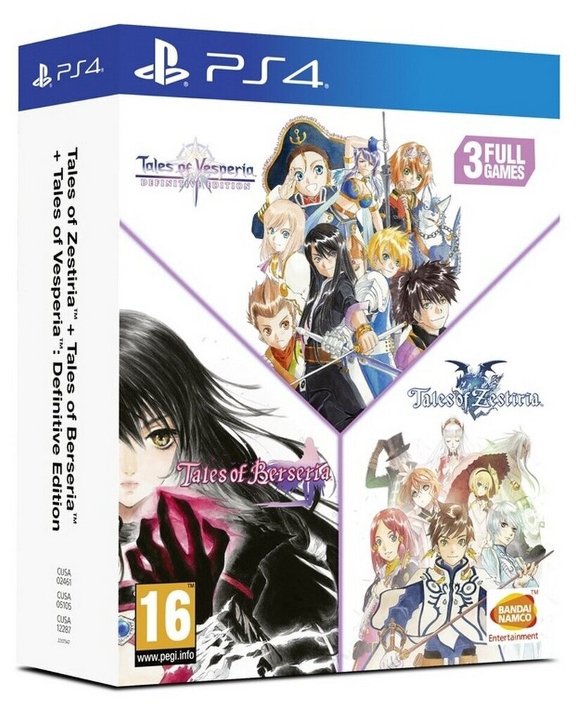 PS4 Tales of Vesperia + Tales of Berseria + Tales of Zestiria Compilation hind ja info | Arvutimängud, konsoolimängud | kaup24.ee