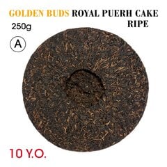 Golden Buds Royal Puerh Cake (Ripe, Shu) 10.Y.O., 2013, Королевский Пуэр "Золотой Бутон", лепешка, 250 г цена и информация | Чай | kaup24.ee