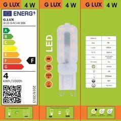 LED pirnid G.LUX GR-LED-G9-P4.5-4W 3000K MATINĖ - 10tk pakis hind ja info | Lambipirnid, lambid | kaup24.ee