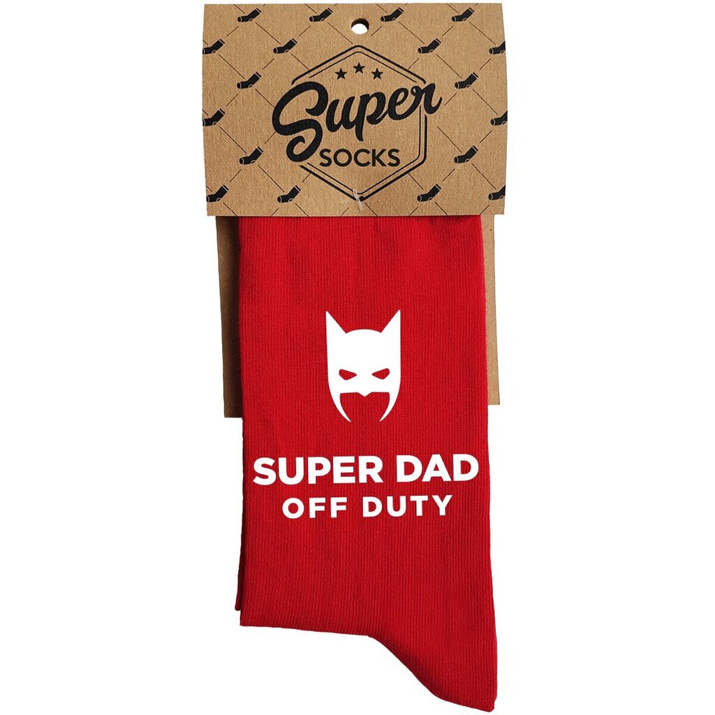 Sokid "Super dad off duty" hind ja info | Lõbusad sokid | kaup24.ee