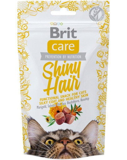 Brit Care Cat Snack Shiny Hair 50g hind ja info | Maiustused kassidele | kaup24.ee
