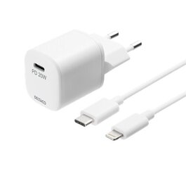 DELTACO USBC-AC141, USB-C, Lightning, 3A цена и информация | Зарядные устройства для телефонов | kaup24.ee