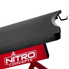 Игровой стол Nitro Concepts D12, черный/красный цена и информация | Компьютерные, письменные столы | kaup24.ee