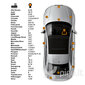 AUDI C9X - ORCASCHWARZ/DEEP BLACK Komplekt: Kriimustuste parandmaise värv + Krunt (roostekaitse) + Poleerimisaine 15 ml hind ja info | Auto värvikorrektorid | kaup24.ee