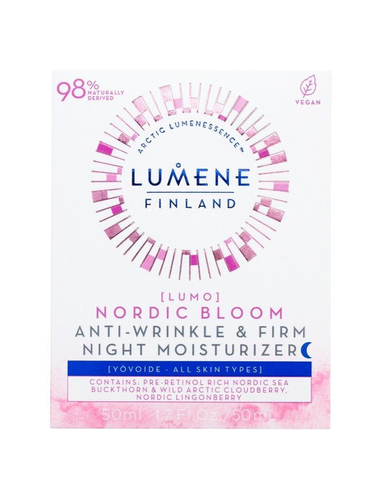 Pinguldav, niisutav öökreem Lumene Nordic Bloom Anti-wrinkle & Firm 50 ml hind ja info | Näokreemid | kaup24.ee