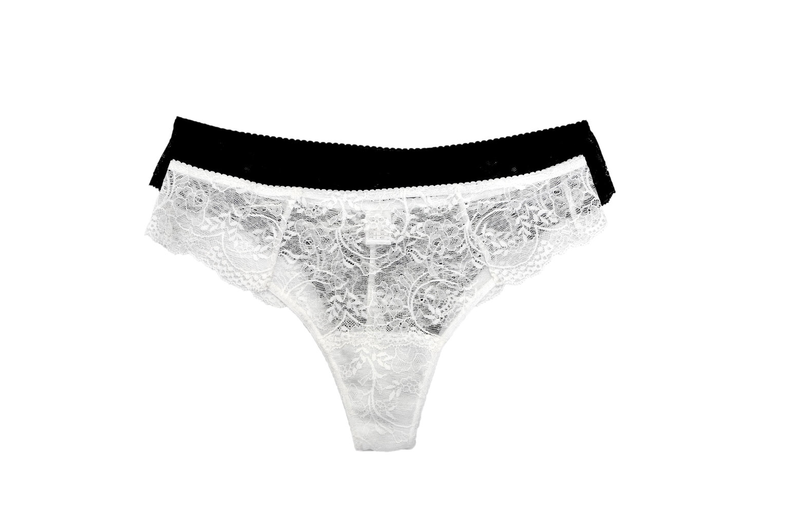 2 pack. 349 String-aluspüksid "EuroBra" - komplekt 2, valge + must hind ja info | Naiste aluspüksid | kaup24.ee