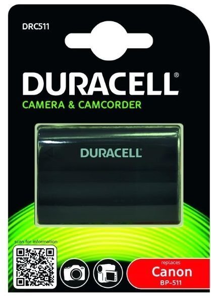 Duracell aku, analoog Canon BP-508 BP-511 BP-512 BP-514 BP-522 P-535, 1400 mAh цена и информация | Akud, patareid fotoaparaatidele | kaup24.ee