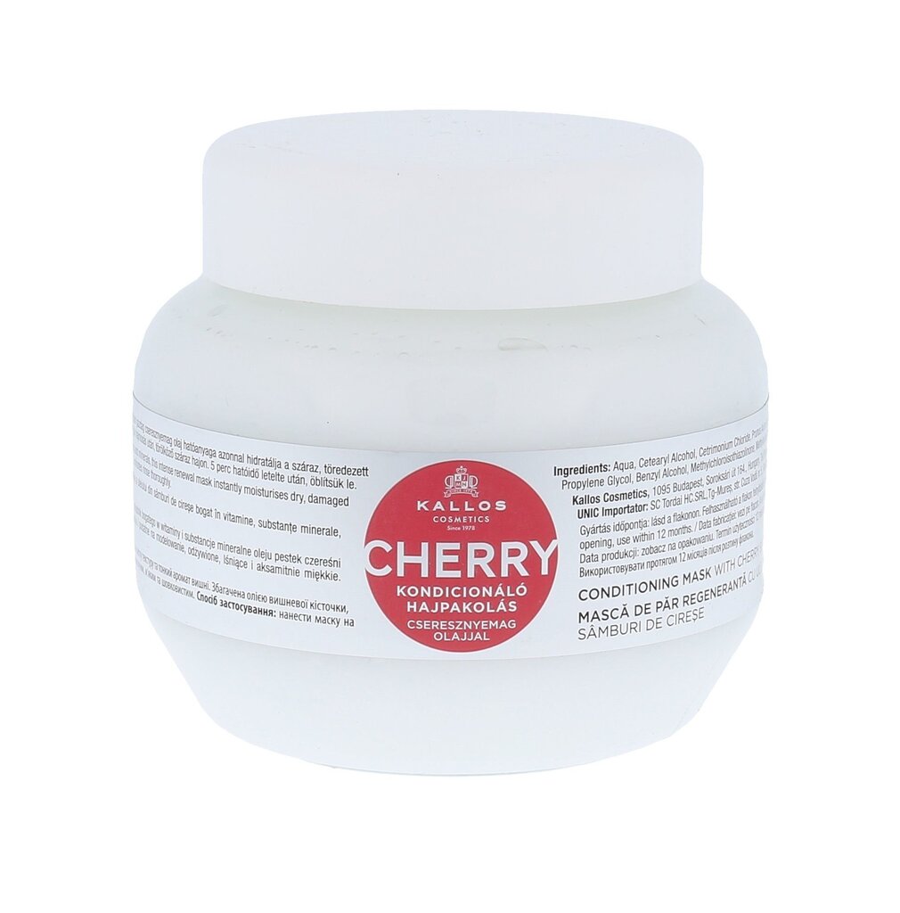 Niisutav juuksemask kirsiseemne ekstraktiga Kallos Cherry, 275 ml hind ja info | Maskid, õlid, seerumid | kaup24.ee