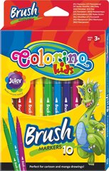 Viltpliiatsid COLORINO Brush, 10 värvi hind ja info | Kunstitarbed, voolimise tarvikud | kaup24.ee