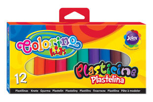 Plastiliin 12 värvi ''Juicy'' 200g, Colorino /6/72 hind ja info | Kunstitarbed, voolimise tarvikud | kaup24.ee