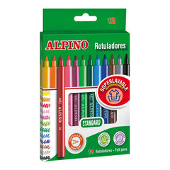 Классические фломастеры ALPINO Markers в 12 цветах цена и информация | Принадлежности для рисования, лепки | kaup24.ee