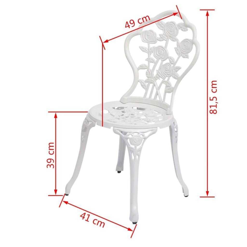 vidaXL toolid 2 tk, valualumiinium, valge hind ja info | Aiatoolid | kaup24.ee