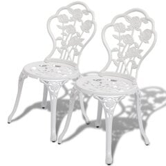 Бистро стулья, 2 шт., белые, 41x49x81,5 см цена и информация | Садовые стулья, кресла, пуфы | kaup24.ee