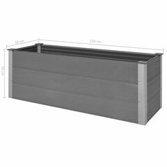 vidaXL aia taimelava puidu-plasti segust, 150 x 50 x 54 cm, hall цена и информация | Вазоны | kaup24.ee