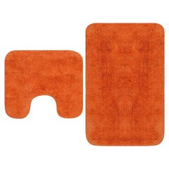 vidaXL 2-osaline vannitoamattide komplekt, kangas, oranž hind ja info | Vannitoa sisustuselemendid ja aksessuaarid | kaup24.ee